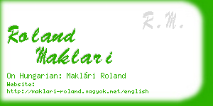 roland maklari business card
